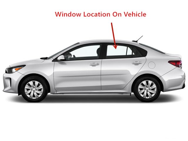 Tempered Driver Left Side Rear Door Window Glass Compatible with Kia Rio 4-Door Sedan 2018-2023 Models