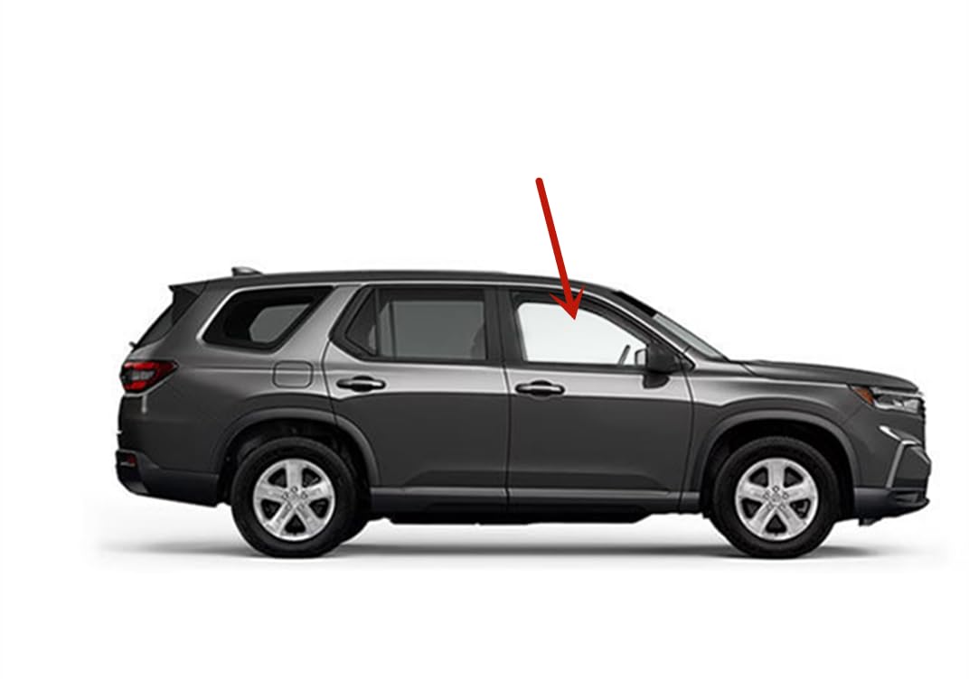 Tempered Passenger Right Side Front Door Window Door Glass Compatible with Honda Pilot 2023-2025 Models