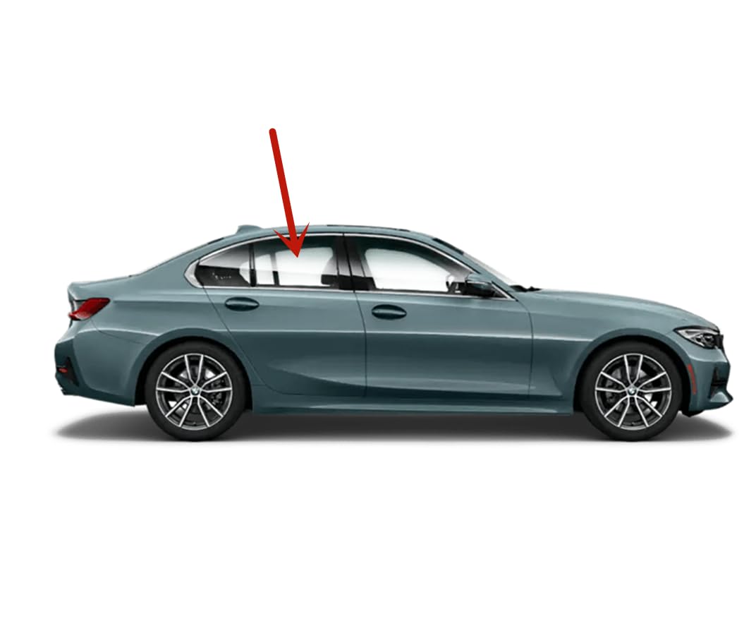 Tempered Passenger Right Side Rear Door Window Door Glass Compatible with BMW 3-Series 320i 330i 330e 4-Door Sedan 2019-2025 Models