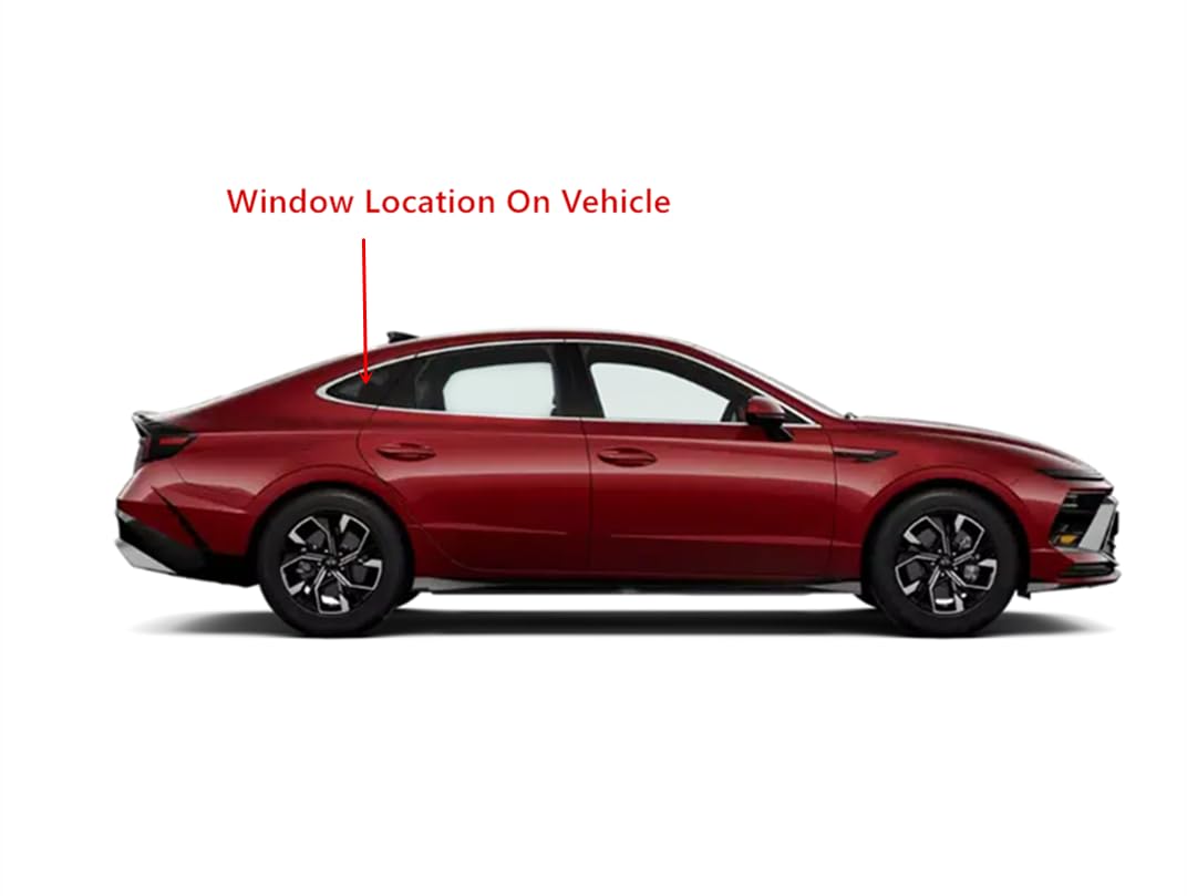 Tempered Passenger Right Side Rear Quarter Window Quarter Glass Compatible with Hyundai Sonata 2020-2025 Models