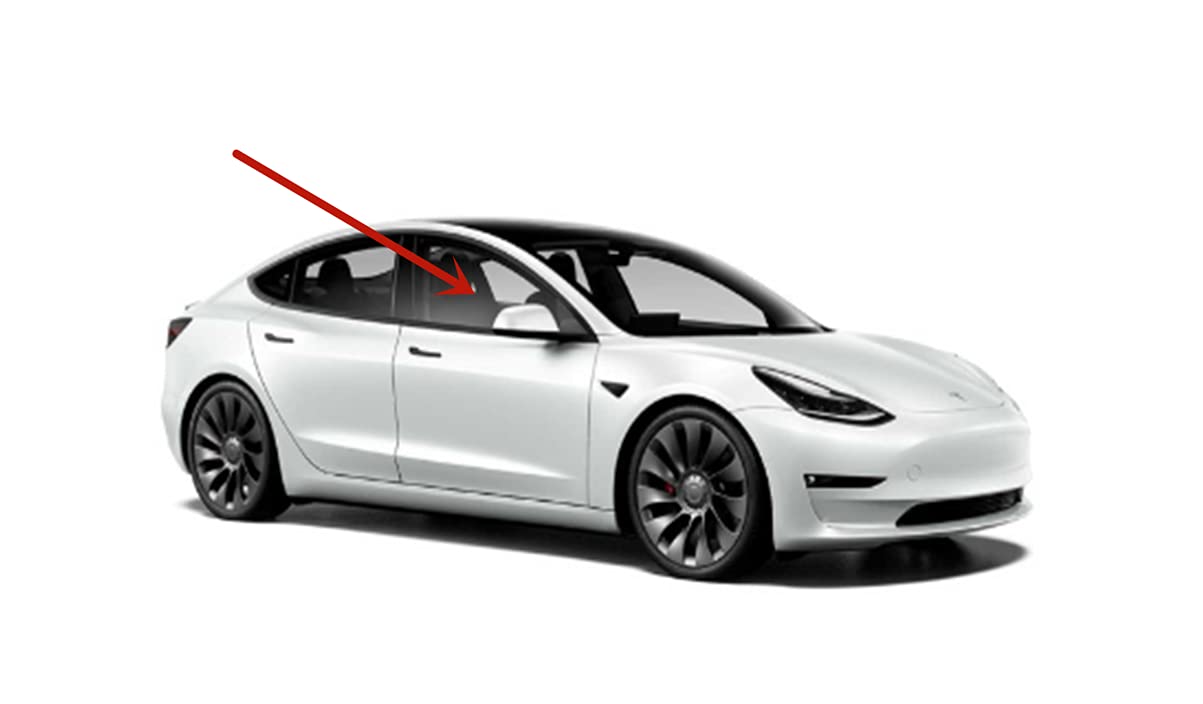 Passenger Right Side Front Door Window Door Glass Compatible with Tesla 3 4 Door Sedan 2017-2023 Models