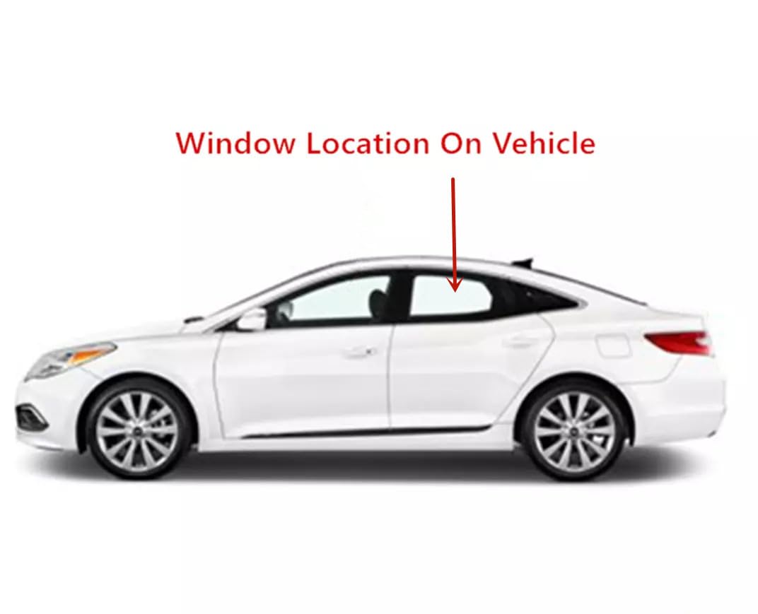 Tempered Driver Left Side Rear Door Window Glass Compatible with Hyundai Azera 2012-2017 Models