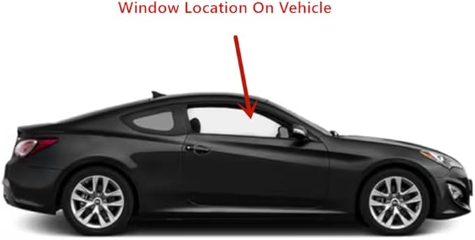 Passenger Right Side Door Window Door Glass Compatible with Hyundai Elantra 2 Door Coupe 2013-2016 Models