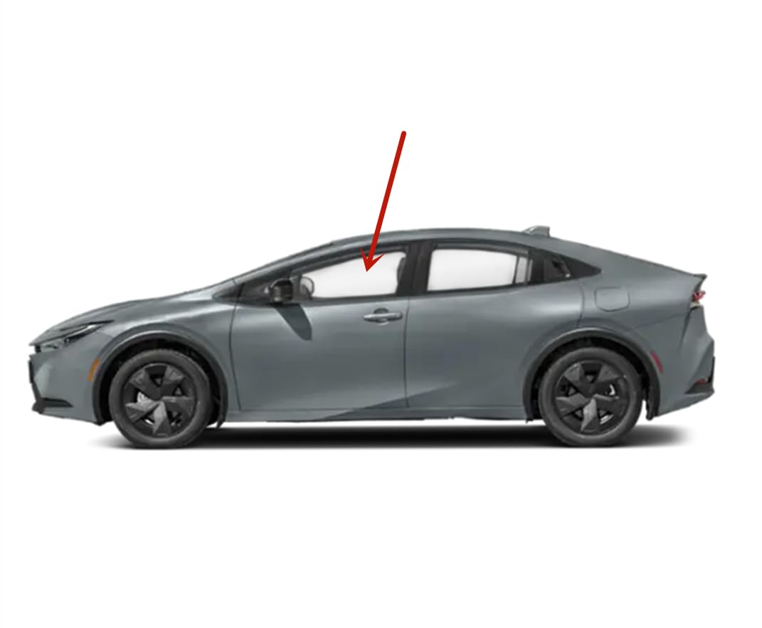 Tempered Driver Left Side Front Door Window Door Glass Compatible with Toyota Prius / Prius Prime / Plug-in 2023-2025 Models