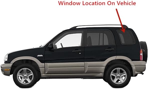 Privacy Driver Left Side Rear Quarter Window Quarter Glass Compatible with Suzuki Vitara/Grand Vitara/Chevrolet Tracker 1999-2005 4 Door Models