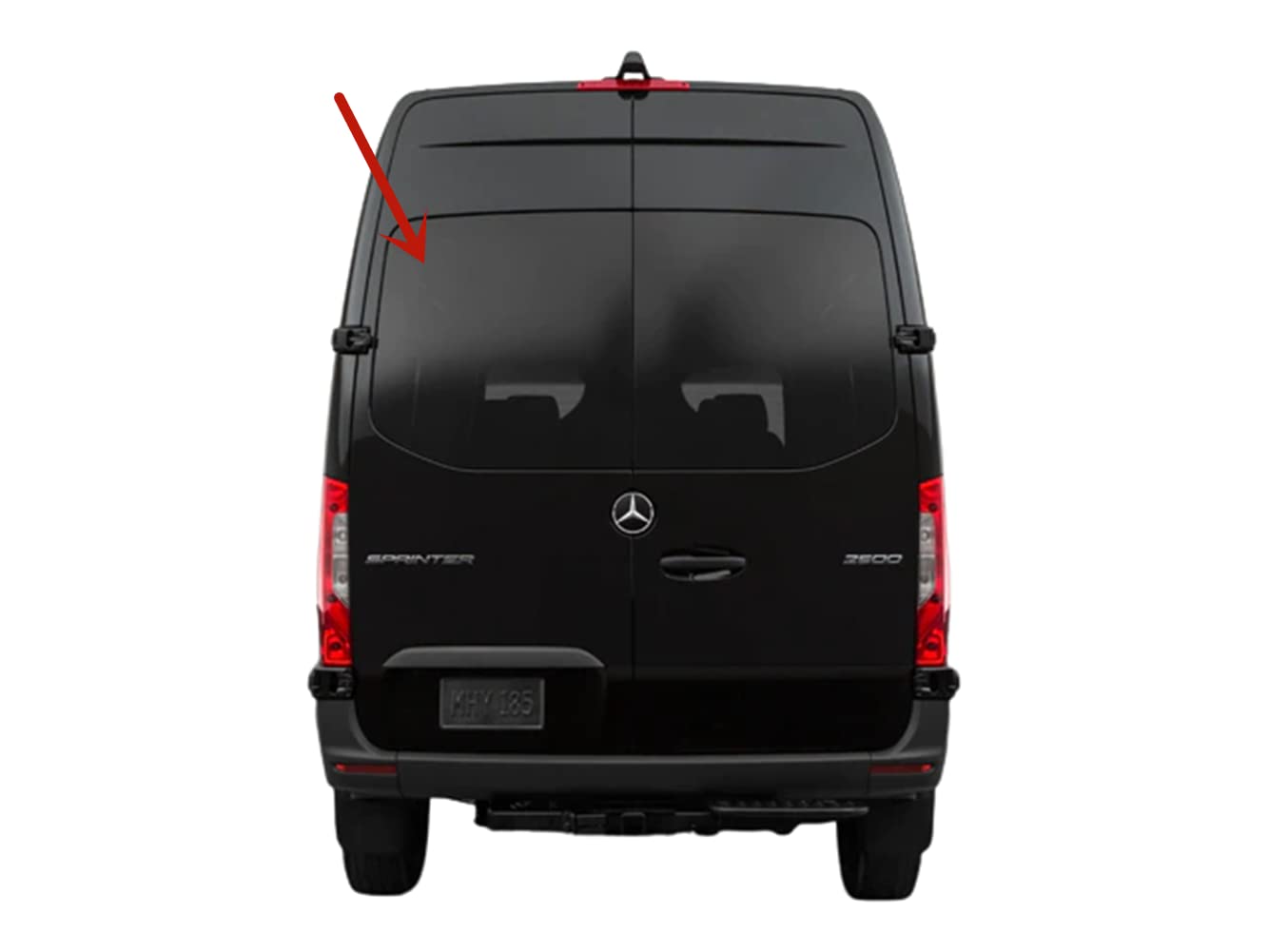 Non-Heated Privacy Back Window Back Glass Driver Left Side No Wiper Hole Style Compatible with Mercedes Benz Sprinter 1500 2500 3500 4500 2019-2024 Models