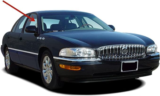 Passenger Right Side Front Door Window Door Glass Compatible with Buick Park Avenue 4 Door Sedan 1997-2006 Vehicle Models