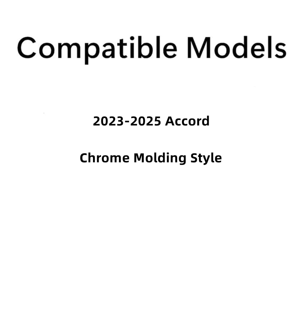 Chrome Molding Style Passenger Right Side Quarter Window Quarter Glass Compatible with Honda Accord 2023-2025 Models