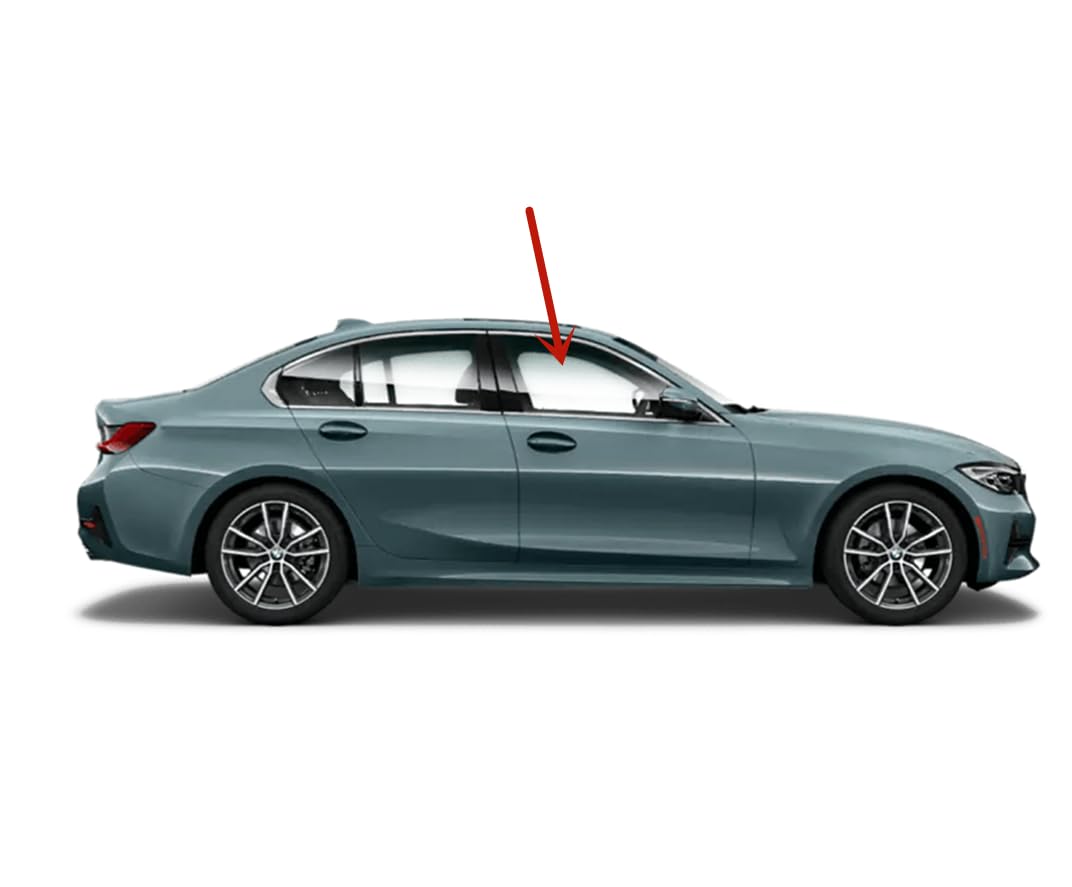 Tempered Passenger Right Side Front Door Window Door Glass Compatible with BMW 3-Series 320i 330i 330e 4-Door Sedan 2019-2025 Models
