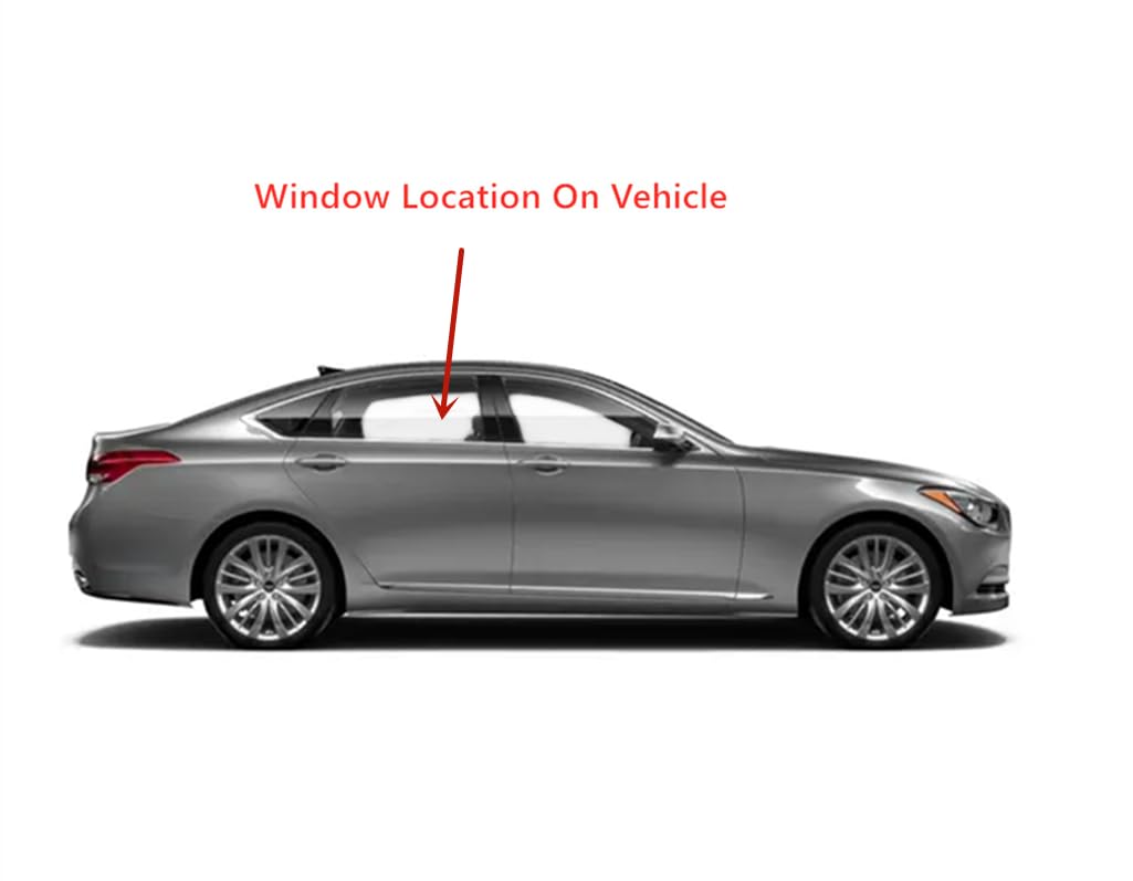 Laminated Passenger Right Side Rear Door Window Door Glass Compatible with Hyundai Genesis 4-Door Sedan 2015-2016 Models