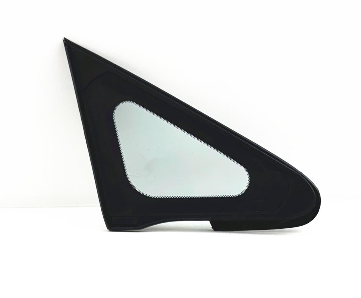 Black Moulding Style Tempered Driver Left Side Front Vent Window Vent Glass Compatible with Nissan Versa 4-Door Hatchback 2007-2013 Models