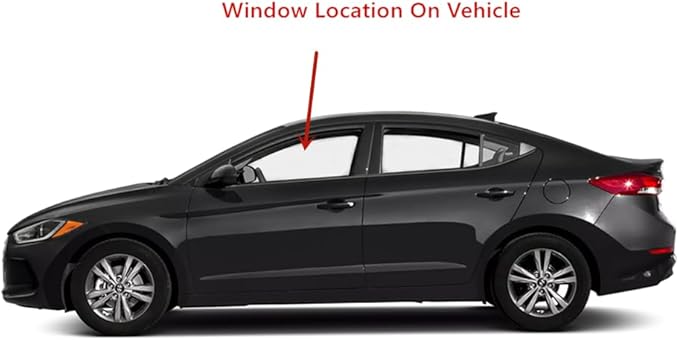 Driver Left Side Front Door Window Door Glass Compatible with Hyundai Elantra 4 Door Sedan 2017-2020 Models