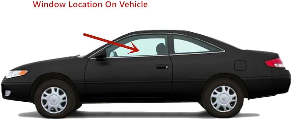 Clips Included Tempered Driver Left Side Door Window Door Glass Compatible with Toyota Solara 1999-2003 Models