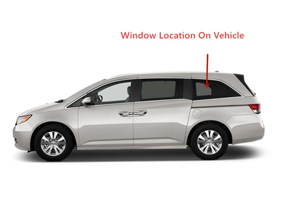 Factory Privacy Tinted With-Antenna Style Driver Left Side Quarter Window Quarter Glass Compatible with Honda Odyssey 2011-2017 Models