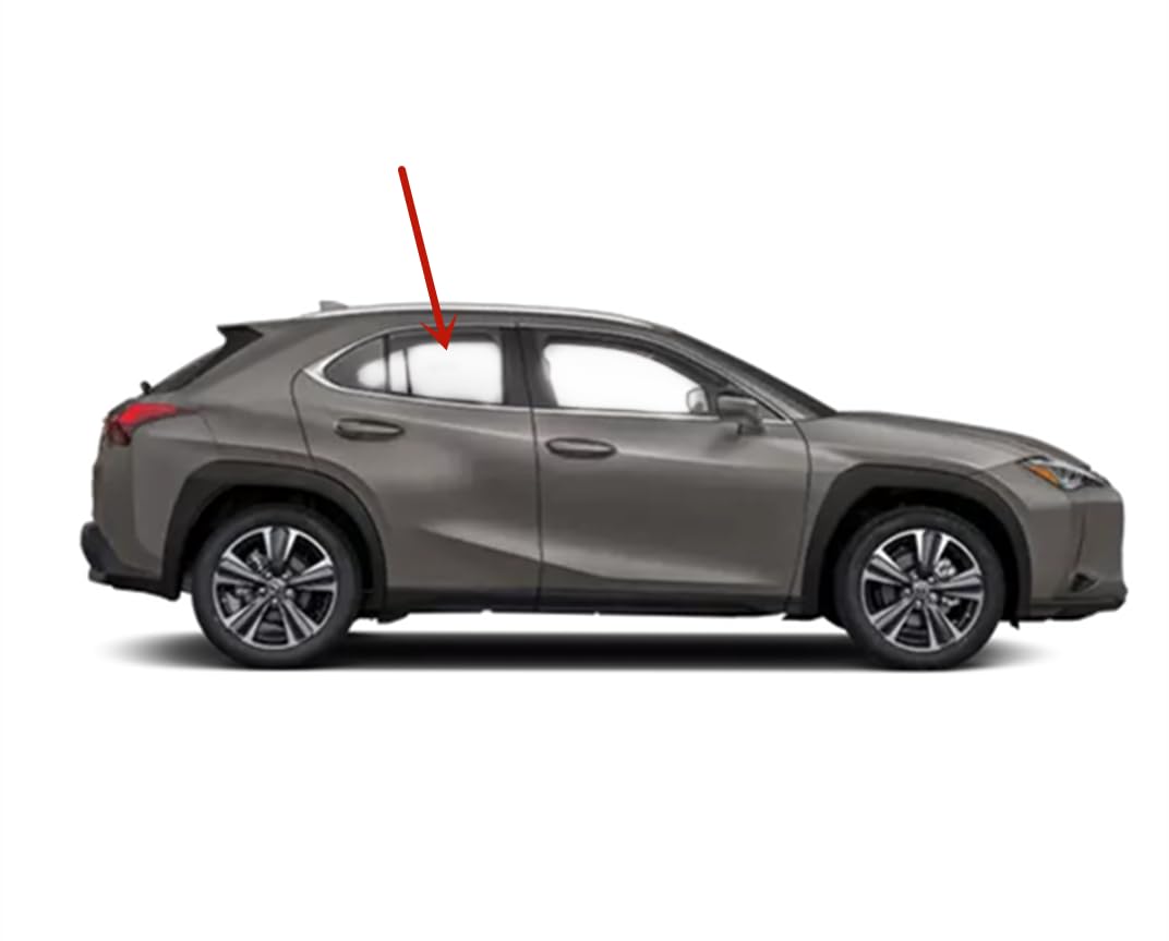 Tempered Passenger Right Side Rear Door Window Door Glass Compatible with Lexus UX200 / UX250h 2019-2024 Models