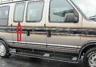 Movable Passenger Right Body Side Rear Hinged Door Window Door Glass Compatible with Ford Econoline Van 1992-2016 Models