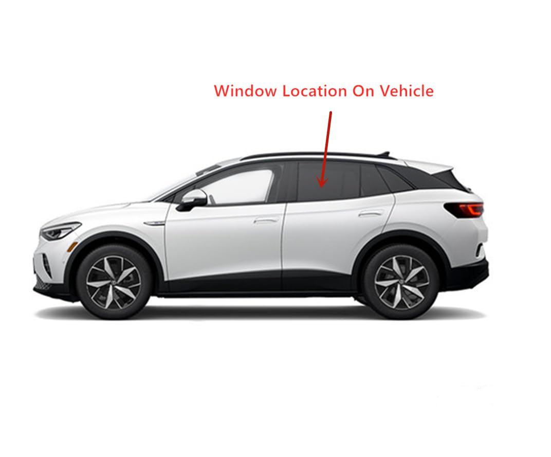 Tempered Driver Left Side Rear Door Window Door Glass Compatible with Volkswagen ID.4 2021-2025 Models