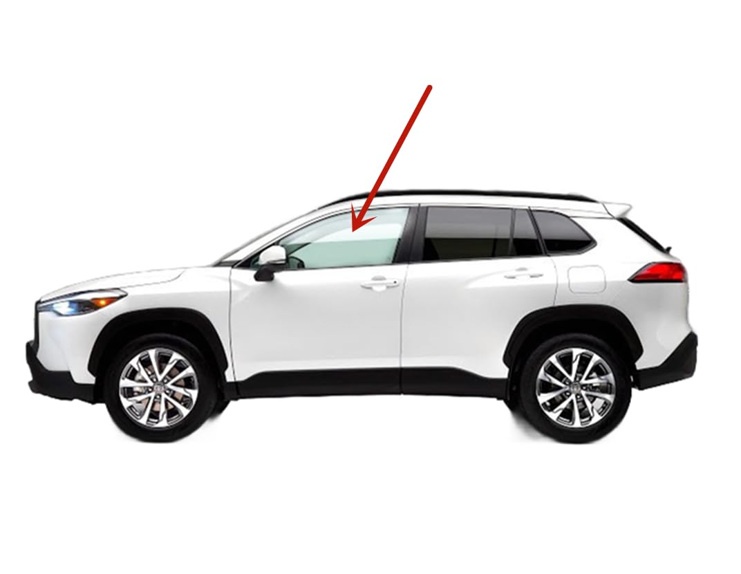 Tempered Driver Left Side Front Door Window Door Glass Compatible with Toyota Corolla Cross 2022-2025 Models (Not For Corolla)