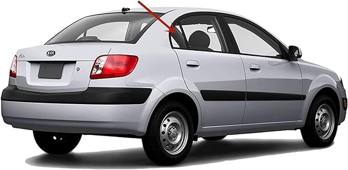 Passenger Right Side Rear Vent Window Glass Compatible with Kia Rio 4 Door Sedan 2006-2011 Models