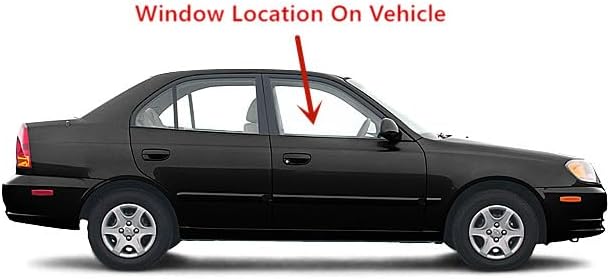 Passenger Right Side Front Door Window Door Glass Compatible with Hyundai Accent/Dodge Verna 2000-2005 4 Door Models
