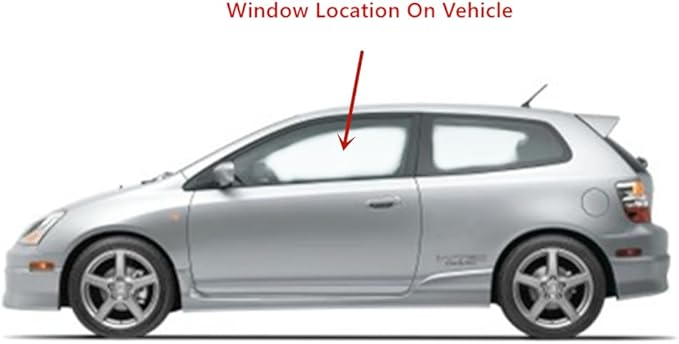 Driver Left Door Window Door Glass Compatible with Honda Civic Si 2 Door Hatchback 2002-2005 Models