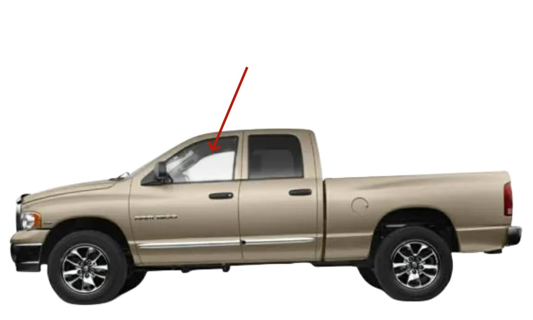 Tempered Driver Left Side Front Door Window Door Glass Compatible with Dodge Ram 4 Door Pickup 1500 2002-2008 Models/2500 3500 4500 5500 2003-2009 Models