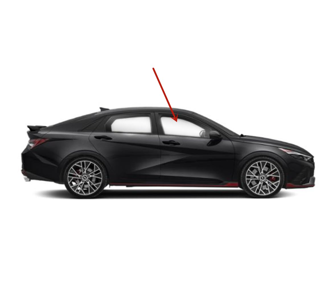 Tempered Passenger Right Side Front Door Window Door Glass Compatible with Hyundai Elantra N 2022-2025 Models