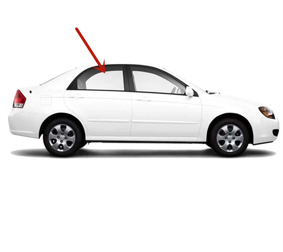 Tempered Passenger Right Side Rear Door Window Door Glass Compatible with Kia Spectra 4 Door Sedan 2005-2009 Models (Also Fit 2004 Spectra 2.0L ENG Sedan)