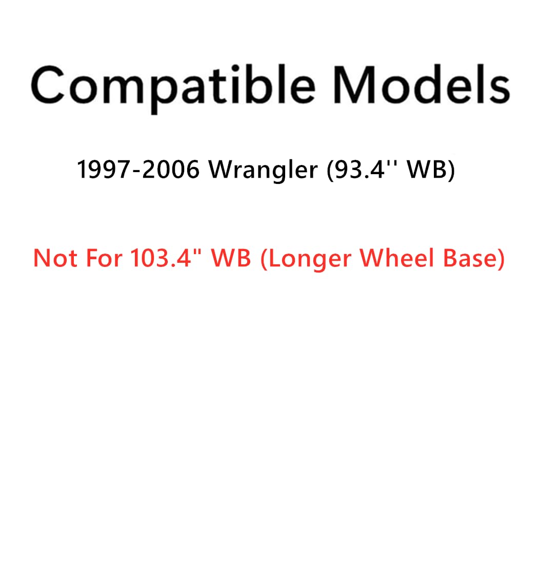 Tempered Clear Passenger Right Side Rear Quarter Window Quarter Glass Compatible with Jeep Wrangler 93.4'' WB Short Wheel Bass 1997-2006 Models