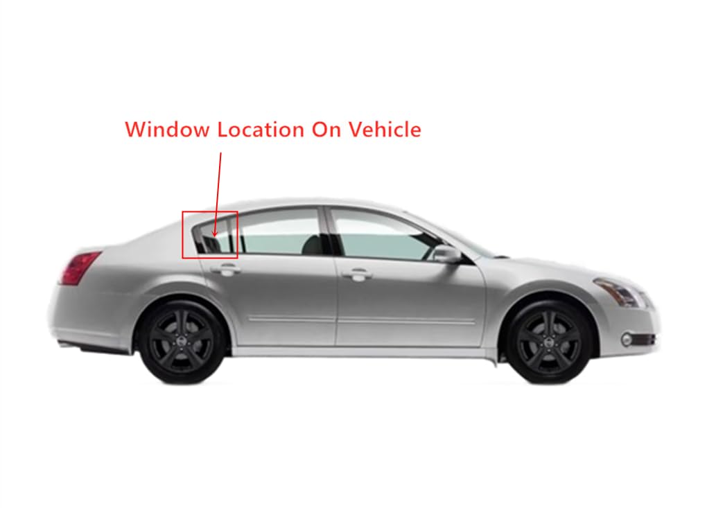 Tempered Passenger Right Side Rear Vent Window Vent Glass Compatible with Nissan Maxima 2004-2008 Models Glass Only