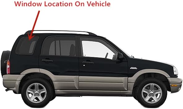 Privacy Passenger Right Side Rear Quarter Window Quarter Glass Compatible with Suzuki Vitara/Grand Vitara/Chevrolet Tracker 1999-2005 4 Door Models