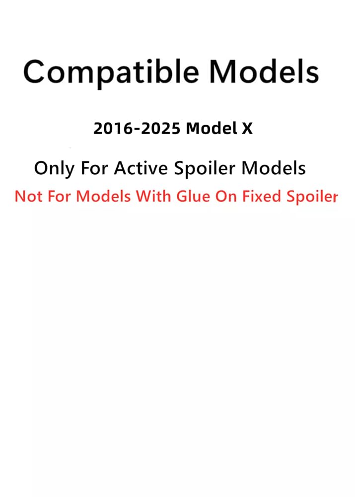 Heated Rear Liftgate Window Back Glass Compatible with Tesla Model X 2016-2025 (Only For Active Spoiler Models)