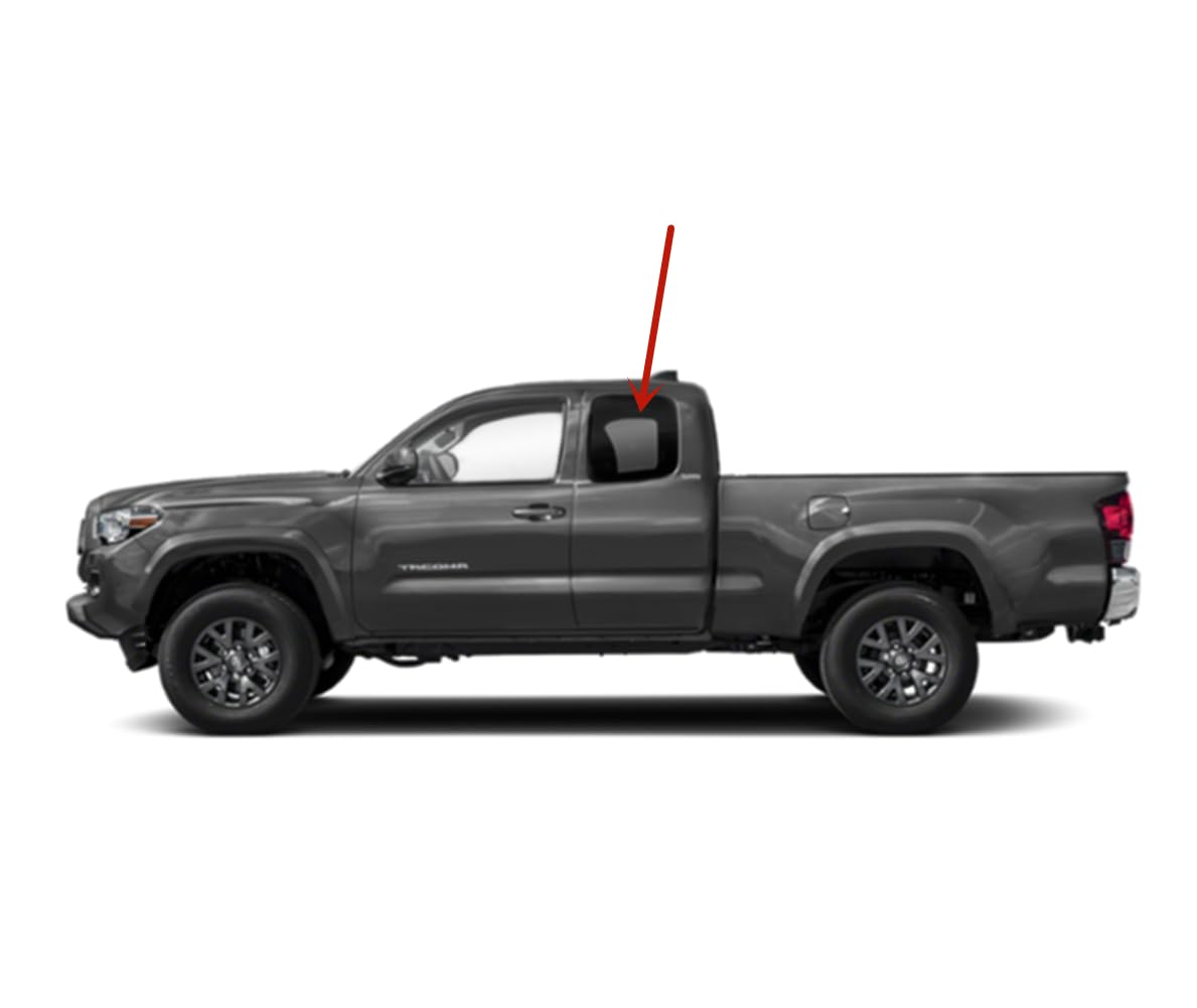 Driver Left Side Rear Quarter Window Quarter Glass Compatible with Toyota Tacoma 2&4 Door Extended Cab Pickup 2016-2023 Models