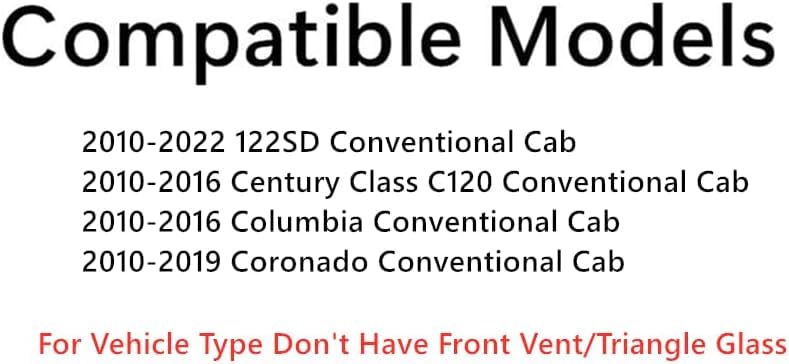 Tempered Passenger Right Side Door Window Door Glass Compatible with Freightliner 122SD 2010-2022 / Century Class C120 Columbia 2010-2016 / Coronado 2010-2019 W.O Vent Models