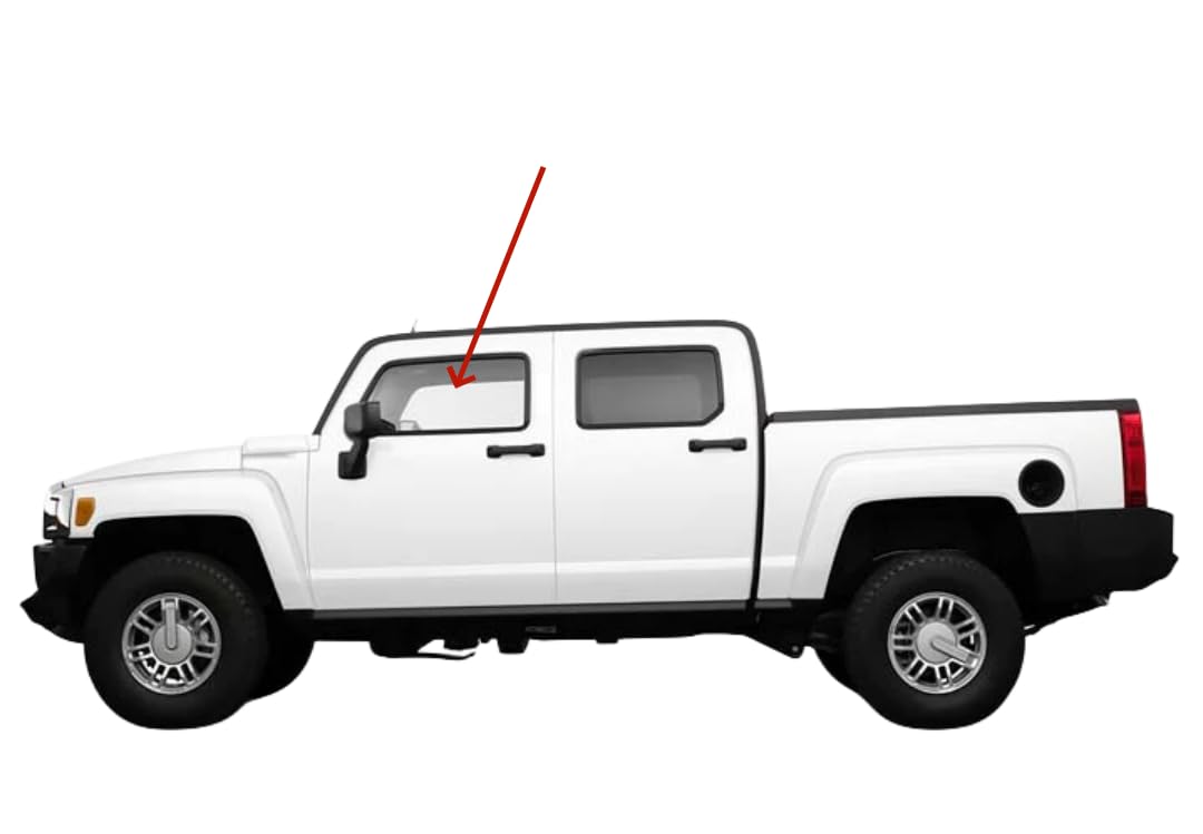Driver Left Side Front Door Window Door Glass Compatible with Hummer H3 / H3T 2006-2010 Models