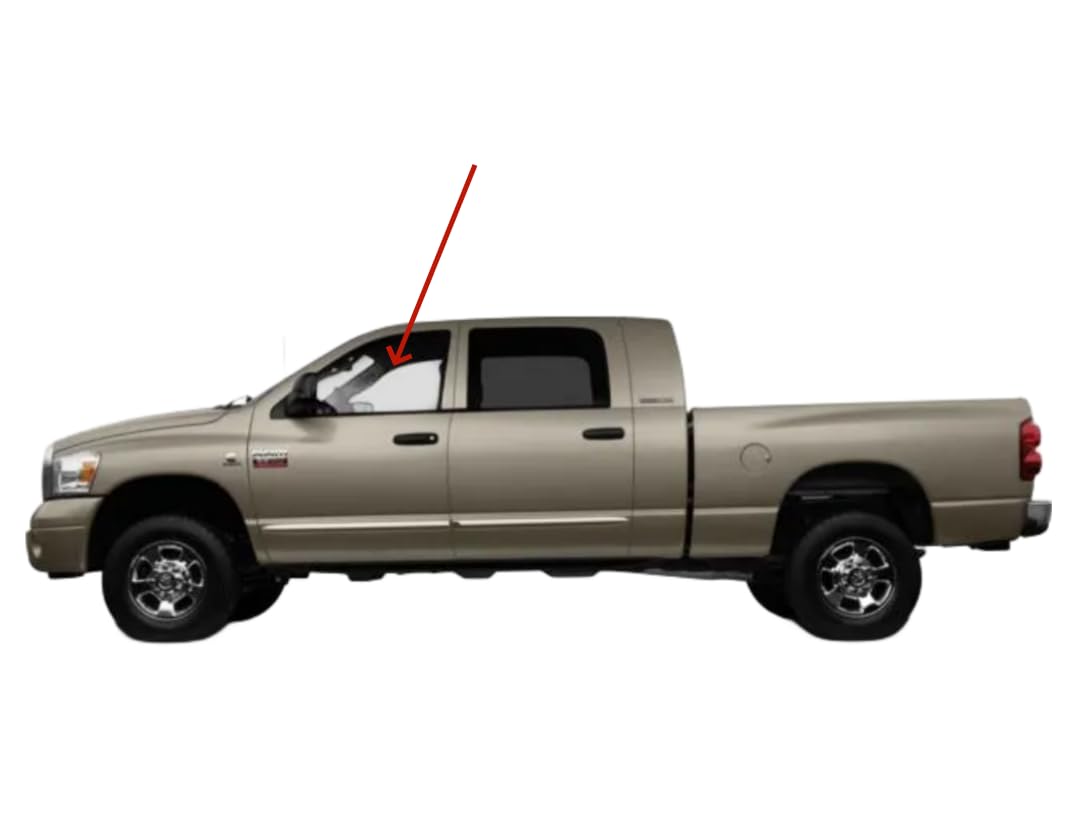 Tempered Driver Left Side Front Door Window Door Glass Compatible with Dodge Ram 4 Door Pickup 1500 2002-2008 Models/2500 3500 4500 5500 2003-2009 Models
