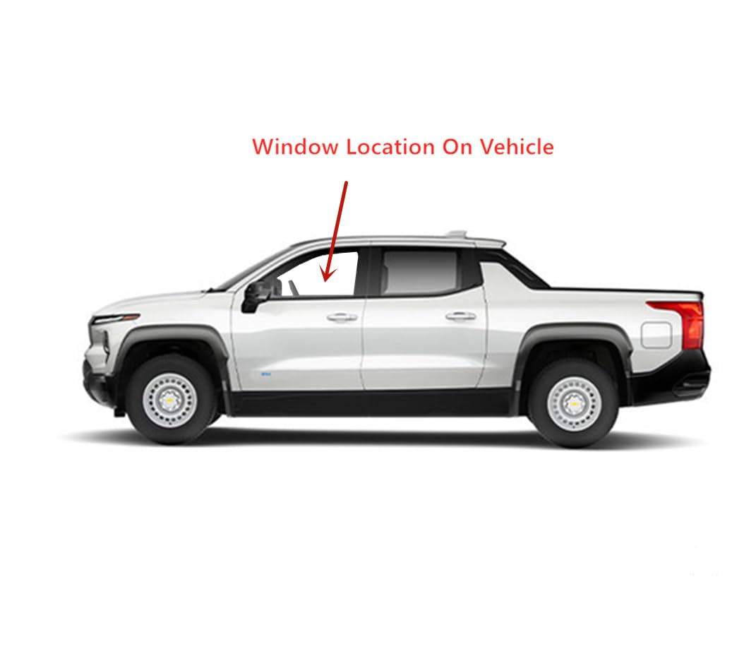 Tempered Driver Left Side Front Door Window Door Glass Compatible with Chevrolet Silverado EV 2024-2025 Models (Only For Electric Vehicles)