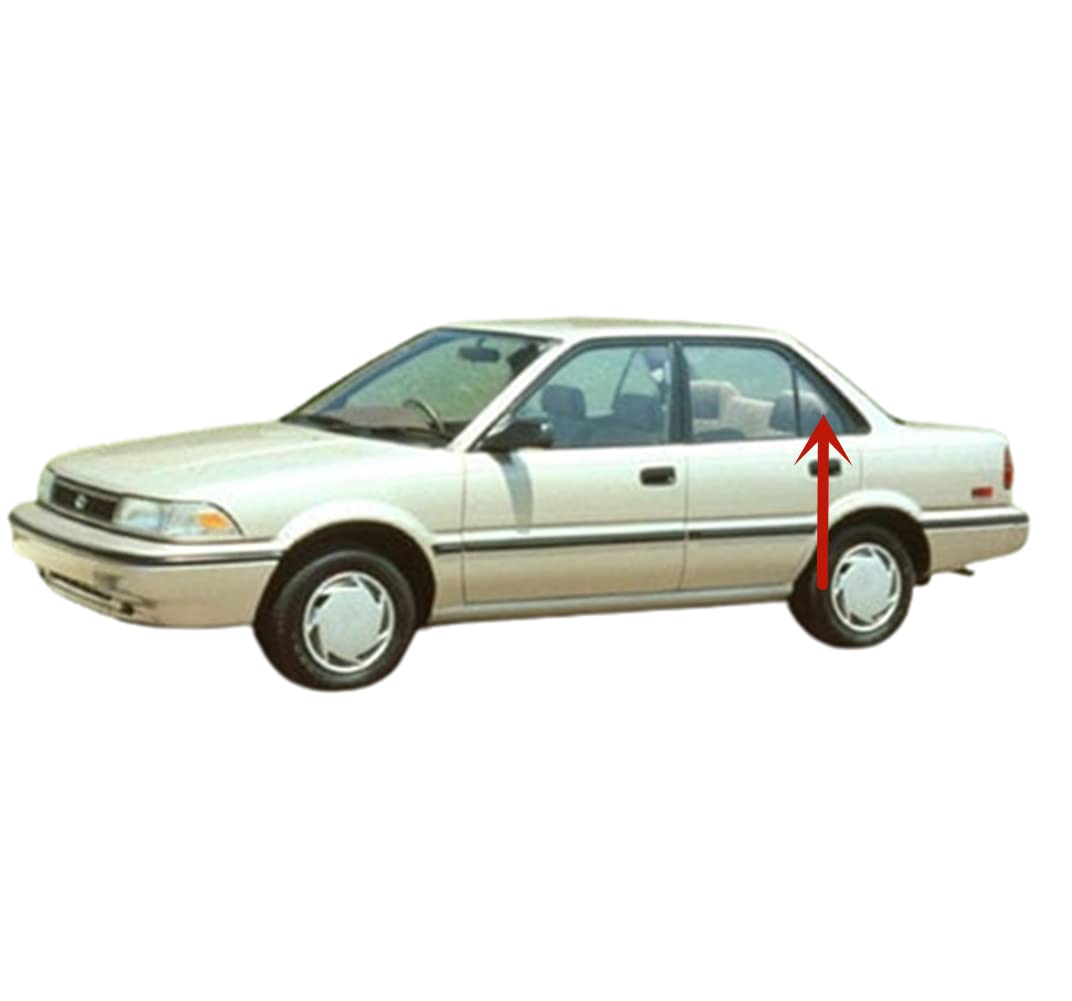 Driver Left Side Rear Vent Window Vent Glass Compatible with Toyota Corolla 4 Door Sedan 1988-1992 Models