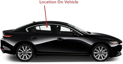 Passenger Right Side Rear Door Window Door Glass Compatible with Mazda 3 4-Door Sedan 2019-2025 Models