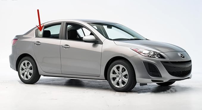 Passenger Right Side Rear Vent Vent Glass Compatible with Mazda 3 4 Door Sedan 2010-2013 Models