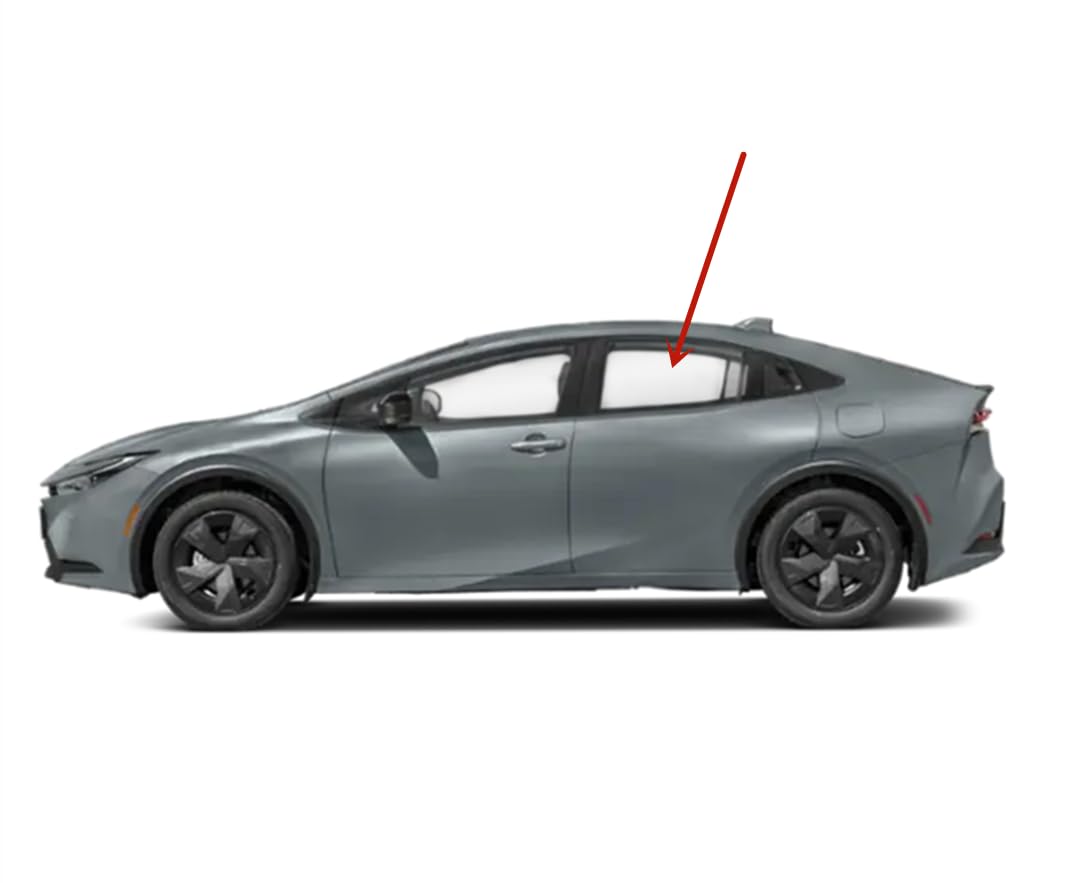 Tempered Driver Left Side Rear Door Window Door Glass Compatible with Toyota Prius / Prius Prime / Plug-in 2023-2025 Models