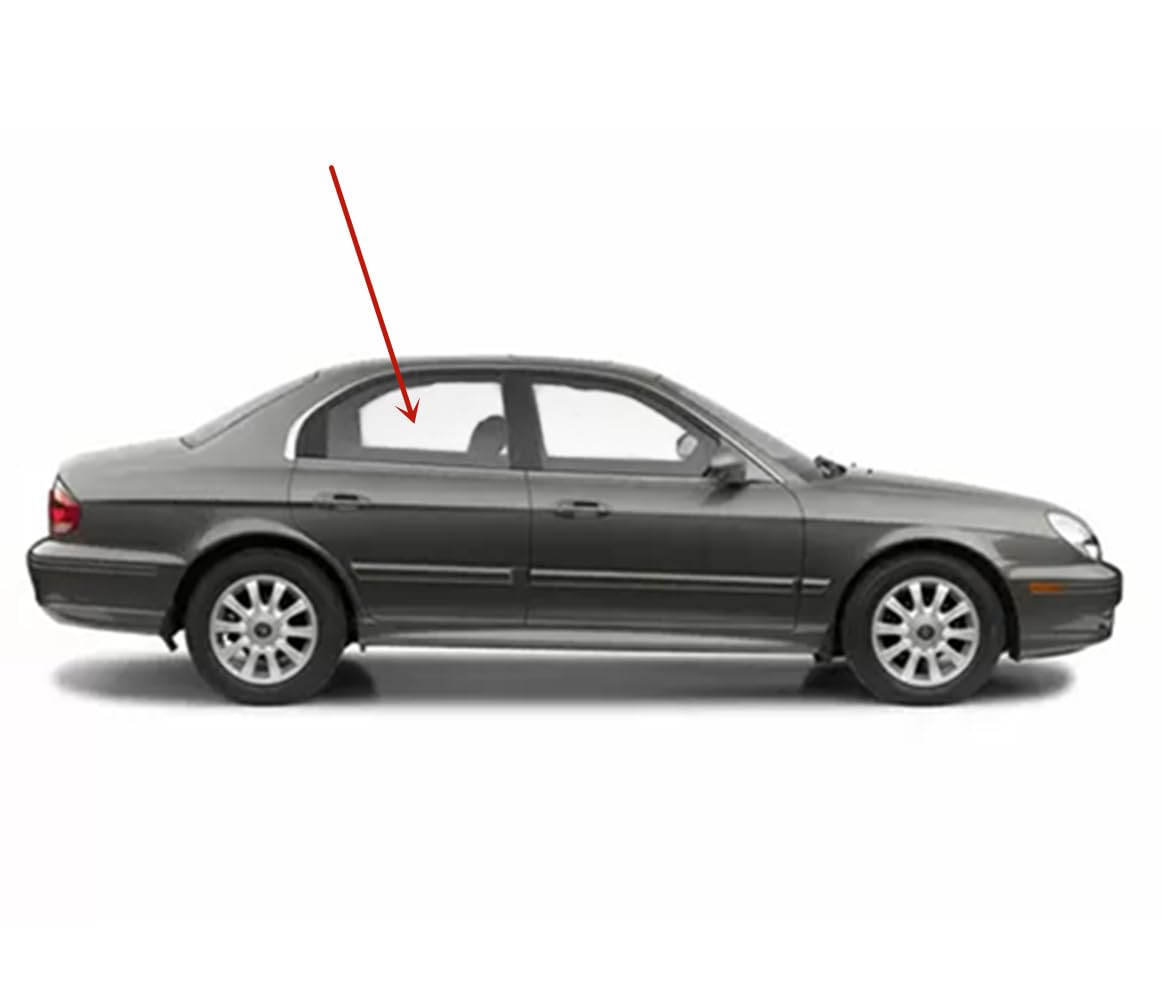 Tempered Passenger Right Side Rear Door Window Door Glass Compatible with Hyundai Sonata 1999-2001 Models