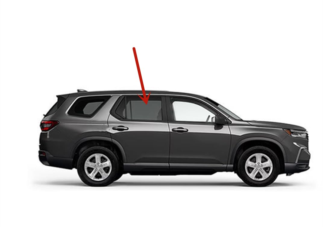 Tempered Passenger Right Side Rear Door Window Door Glass Compatible with Honda Pilot 2023-2025 Models