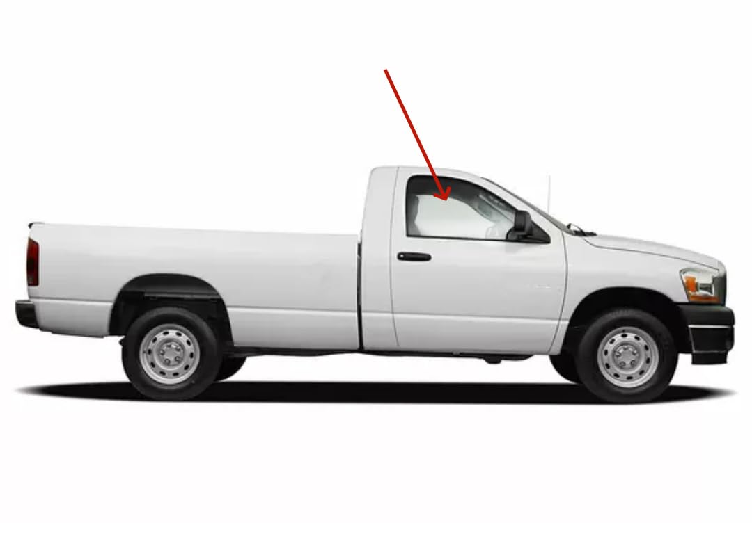 Passenger Right Side Front Door Window Door Glass Compatible with Dodge Ram Pickup 2 Door Standard Cab 1500 2002-2008 Modes/ 2500 3500 4500 5500 2003-2009 Models