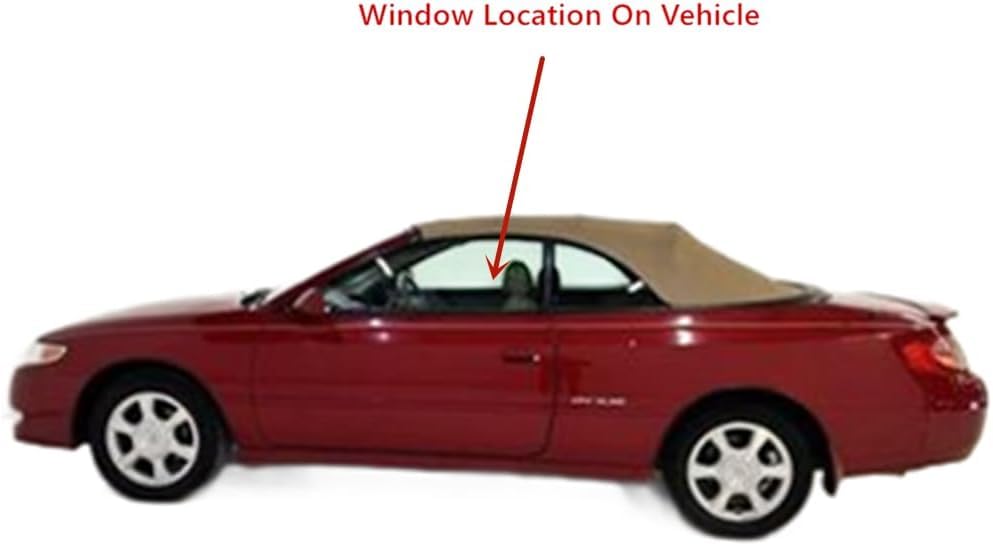 Clips Included Tempered Driver Left Side Door Window Door Glass Compatible with Toyota Solara 1999-2003 Models