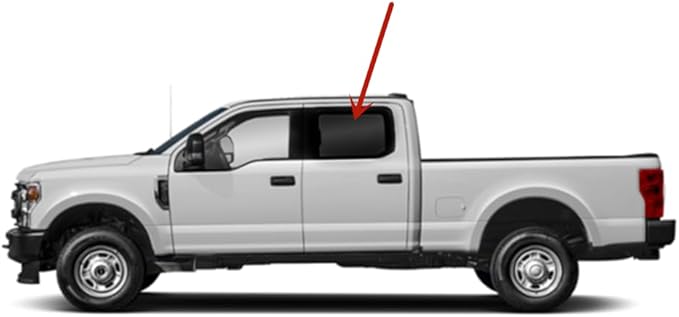Driver Left Side Rear Door Window Door Glass Compatible with Ford Ford F150 4 Door Crew Cab 2015-2022 Models / F250 F350 F450 F550 4 Door Crew Cab 2017-2022 Models