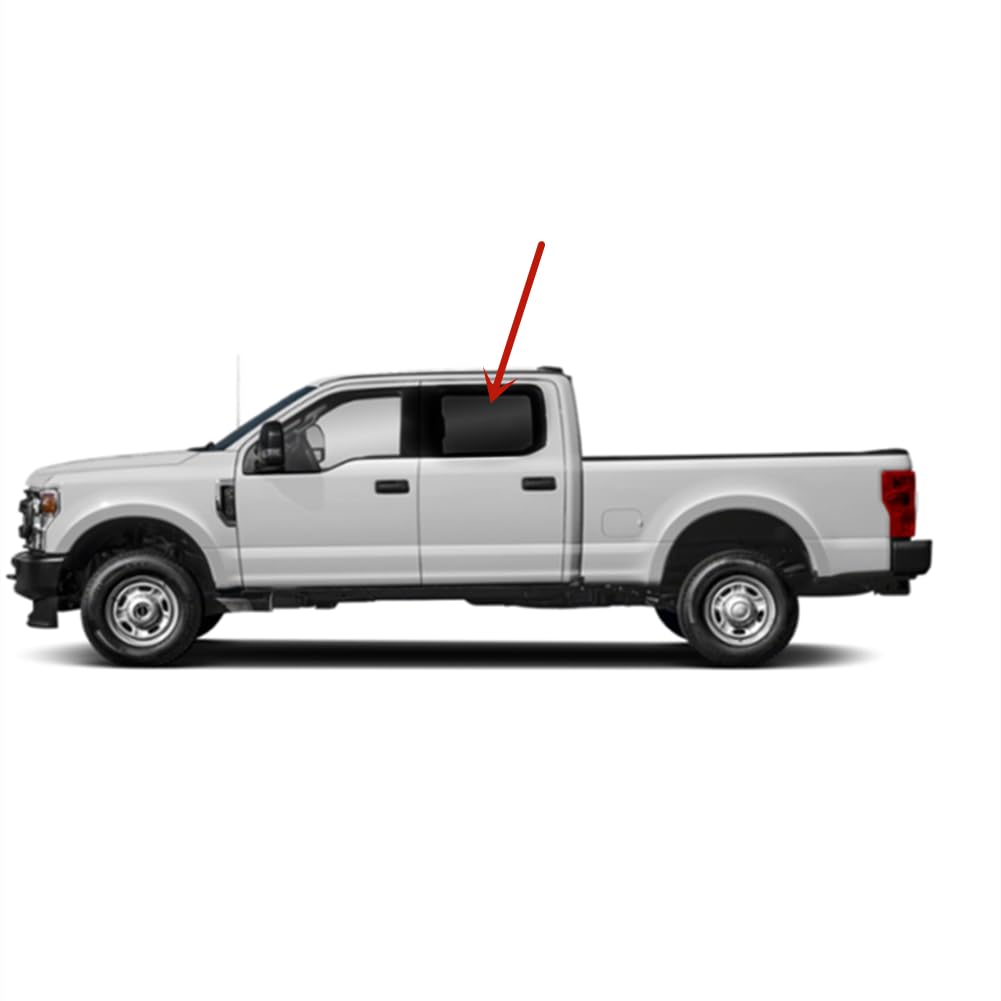 Platinum Edition OE With Logo Driver Left Side Rear Door Window Door Glass Compatible with Ford F150 4 Door Crew Cab 2015-2020 Models / F250 F350 F450 F550 4 Door Crew Cab 2017-2022 Models