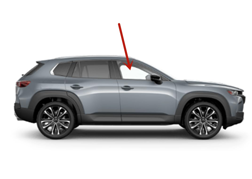 Tempered Passenger Right Side Front Door Window Door Glass Compatible with Mazda CX-50 2023-2025 Models