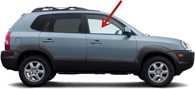 Passenger Right Side Front Door Window Door Glass Compatible with Hyundai Tucson 2005-2009 Models