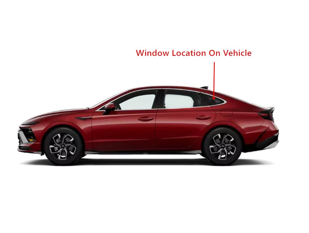 Tempered Driver Left Side Quarter Window Quarter Glass Compatible with Hyundai Sonata 2020-2025 Models